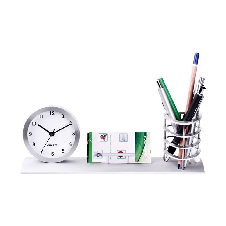 RELOJ DE ESCRITORIO C/ PORTA LAPIZ