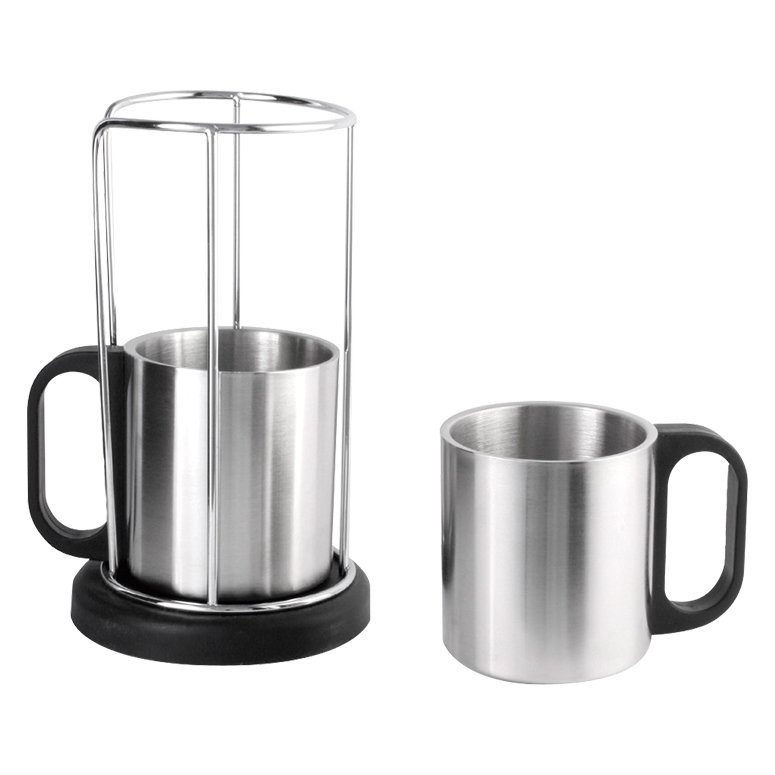 JUEGO DE 2 TAZAS DE ACERO INOXIDABLE