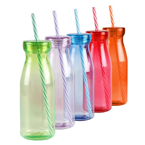 BOTELLA DE PLASTICO SEUL CON POPOTE. 500 ML.
