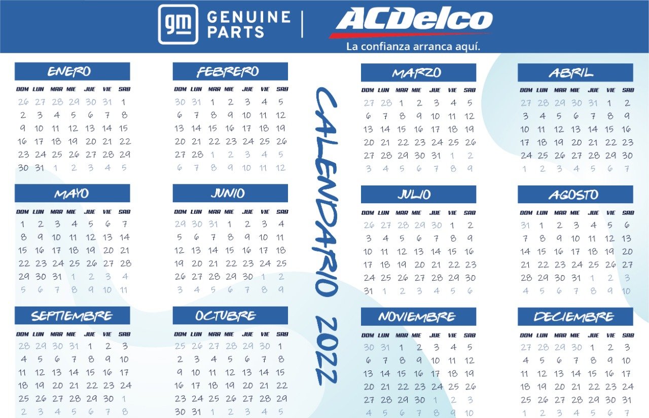CALENDARIO PERSONALIZADO 12 X18 COUCHE BCO.